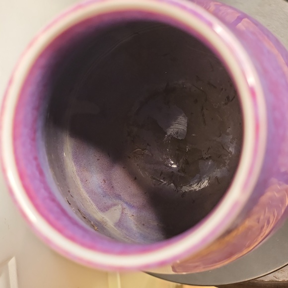 Chinese Plum Flambe Glaze Vase Signed M P w/ Chop Mark - Picture 5 of 10